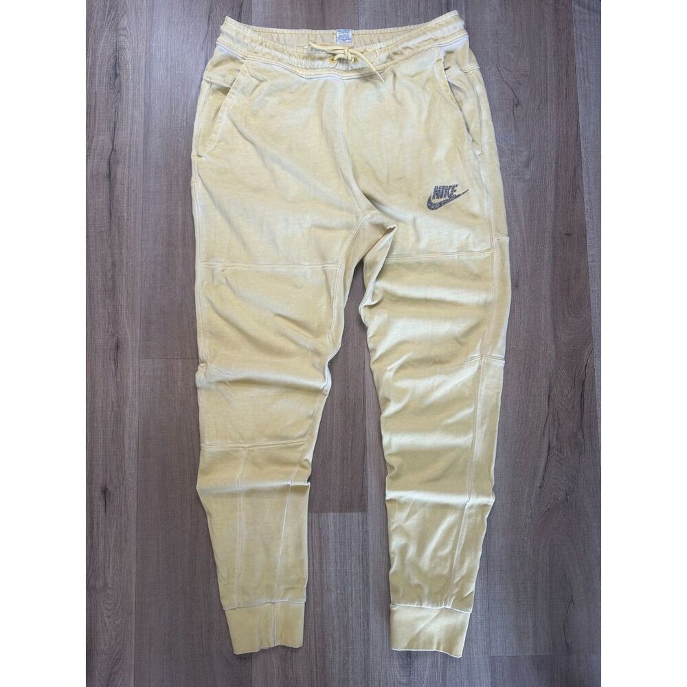 Nike Men's Sportswear Jersey Joggers Pants Standard Yellow Size Medium M